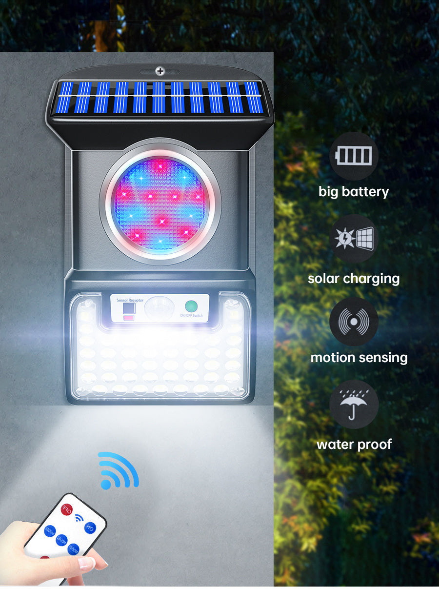 Solar-Powered LED Wall Light with Motion Sensor and Remote Control