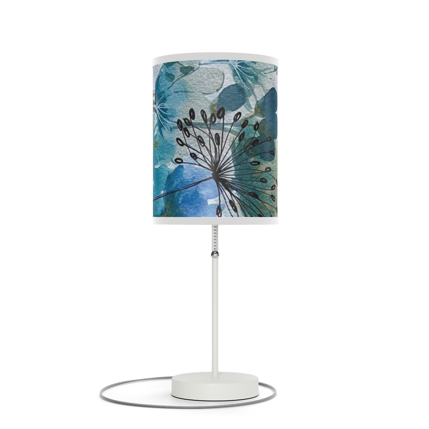 Lamp on a Stand, US|CA plug with orchid flower design