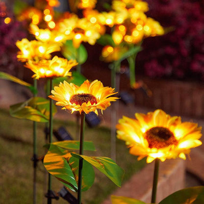 Solar Garden Sunflower Lawn Lamp - IP44 Waterproof Stainless Steel Outdoor Lighting - OptiChoice