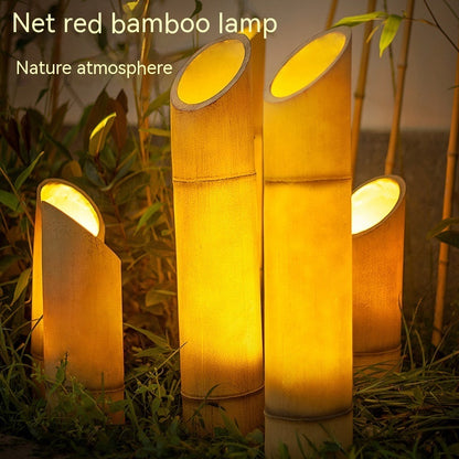 Solar-Powered Bamboo Lamp | Outdoor Lighting | Waterproof | Garden Decor | Villa Decor