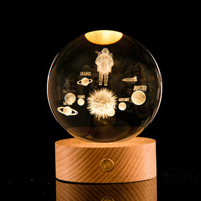 Galaxy Crystal Ball | Luminous | 3D Laser Carved | Home Decor | Gift Idea