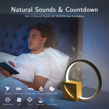 Multifunctional Bedside Lamp with Natural Sounds, Alarm Clock & Touch Control | Perfect Home Decor