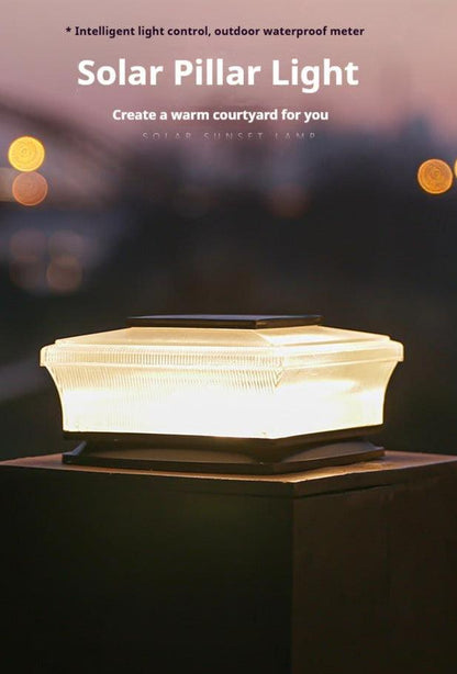 Solar Powered Square Column LED Headlights - OptiChoice