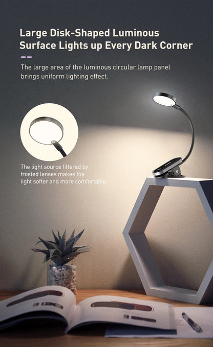 Modern Minimalist Clip Lamp | LED | Rechargeable | Adjustable | Eye-Friendly