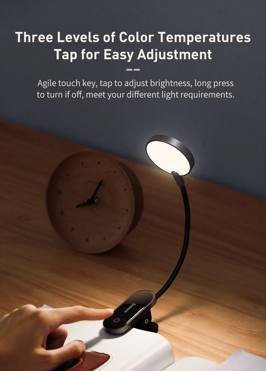 Modern Minimalist Clip Lamp | LED | Rechargeable | Adjustable | Eye-Friendly