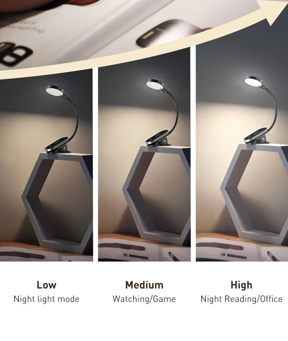 Modern Minimalist Clip Lamp | LED | Rechargeable | Adjustable | Eye-Friendly