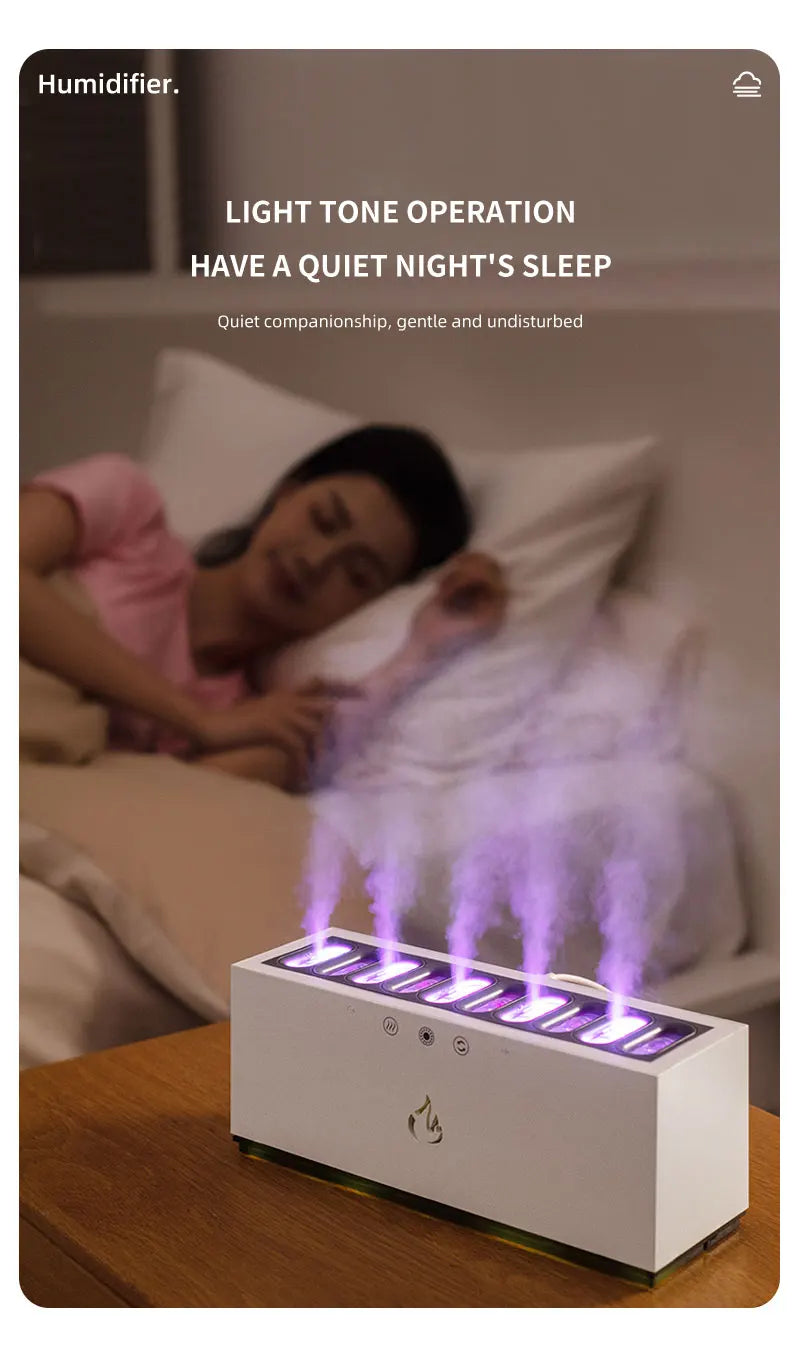 Ultrasonic Humidifier | RGB LED Light | Sound Rhythm | USB Rechargeable | Home Humidifier