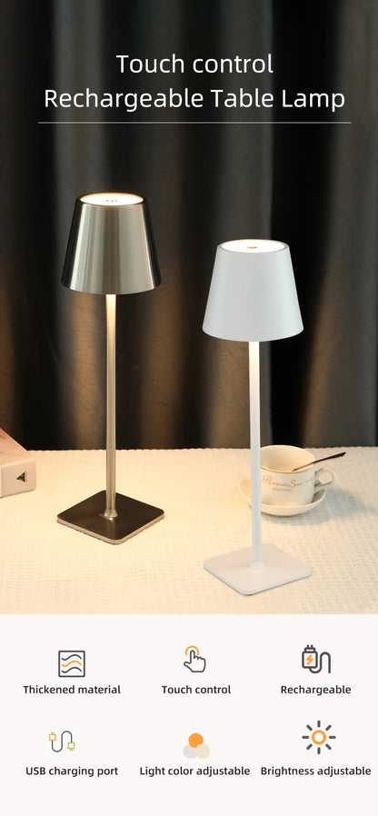 Touch Desk Lamp | LED | USB Rechargeable | Dimmable | Eye-Friendly