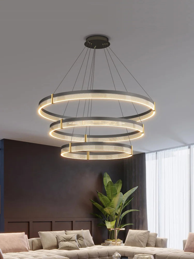 Modern Minimalist Chandelier | LED Lighting | Adjustable | Home Decor | Living Room