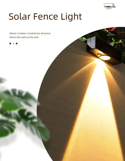 Solar LED Wall Lamp | Outdoor Lighting | Waterproof | Bright | Garden Decor