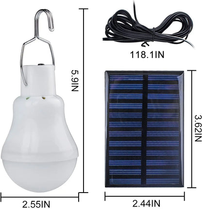 "LED Solar Bulb Light – Waterproof, USB Charged, Portable Emergency Lamp for Indoor & Outdoor Use"