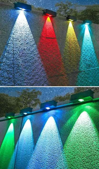 Solar LED Wall Lamp | Outdoor Lighting | Waterproof | Bright | Garden Decor