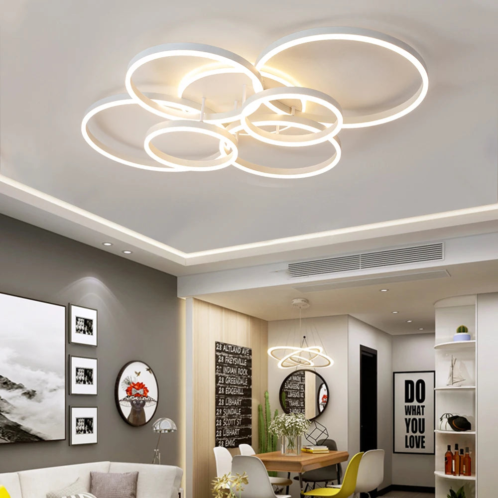 "IRALAN Modern LED Hanging Ceiling Lamp – Round Chandelier for Bedroom, Living & Dining Room"