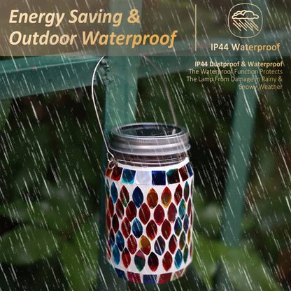 Solar Mosaic Lantern | Outdoor Lighting | Waterproof | Garden Decor | Patio Lights