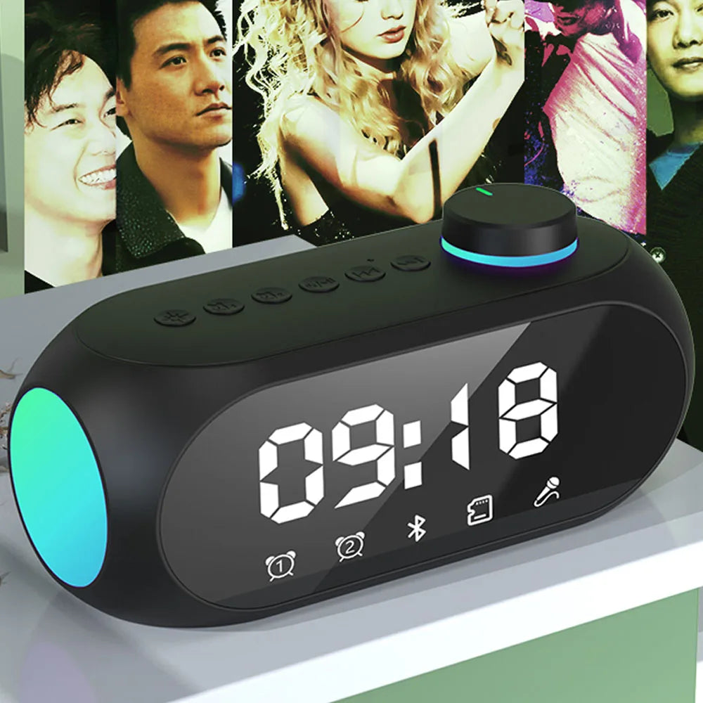 Multifunctional Bluetooth Speaker | 360° Surround Sound | RGB Lighting | Alarm Clock | FM Radio