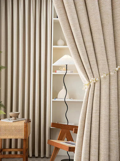 Modern Minimalist Cream Curtains | Living Room | Bedroom | Dining Room | Home Decor