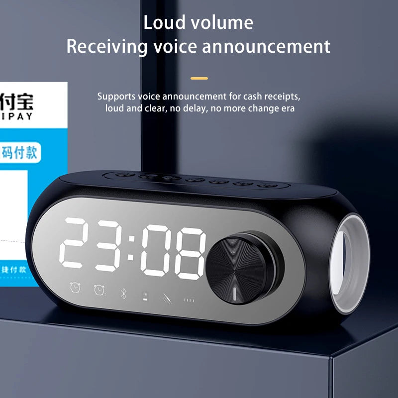 Digital LED Mirror Alarm Clock | Bluetooth Speaker | Wireless Charging | FM Radio | Modern Design