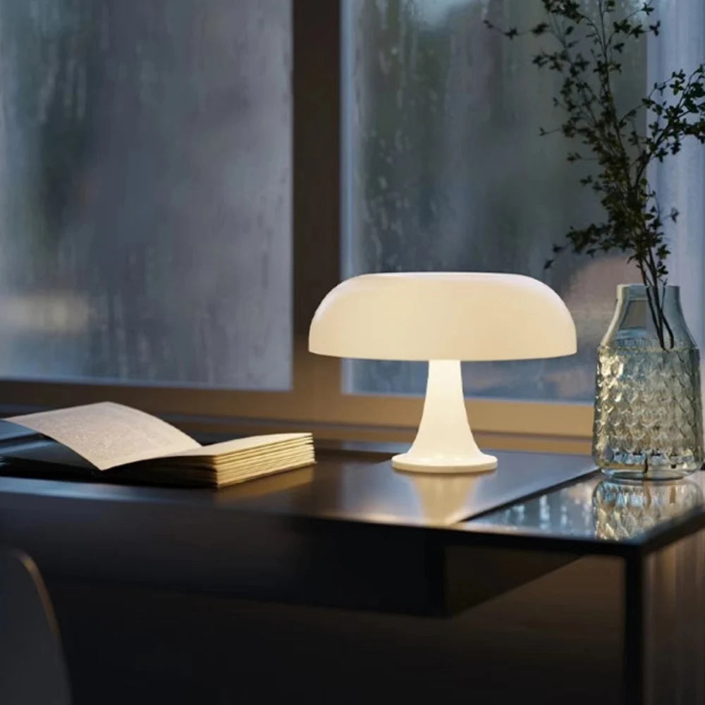 "Minimalist Mushroom Table Lamp – E14 Ornament Light for Living Room & Bedside"