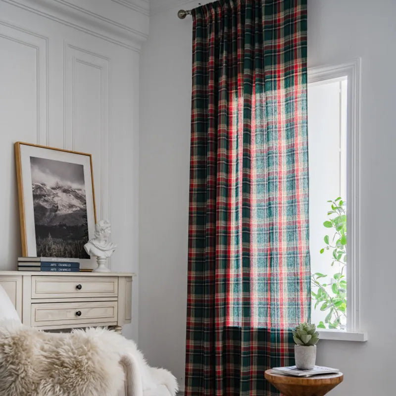 Buffalo Check Curtains | Living Room Curtains | Bedroom Curtains | Farmhouse Decor | Semi-Sheer Curtains