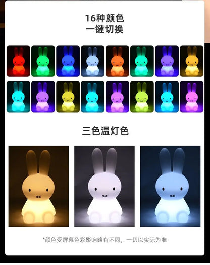 "Creative Rabbit Bears Nightlight – Rechargeable Bedside Lamp for Children’s Bedrooms"