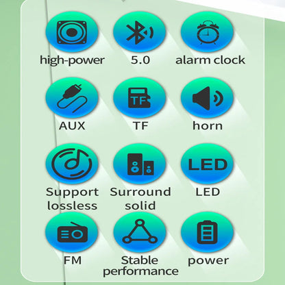 Multifunctional Bluetooth Speaker | 360° Surround Sound | RGB Lighting | Alarm Clock | FM Radio