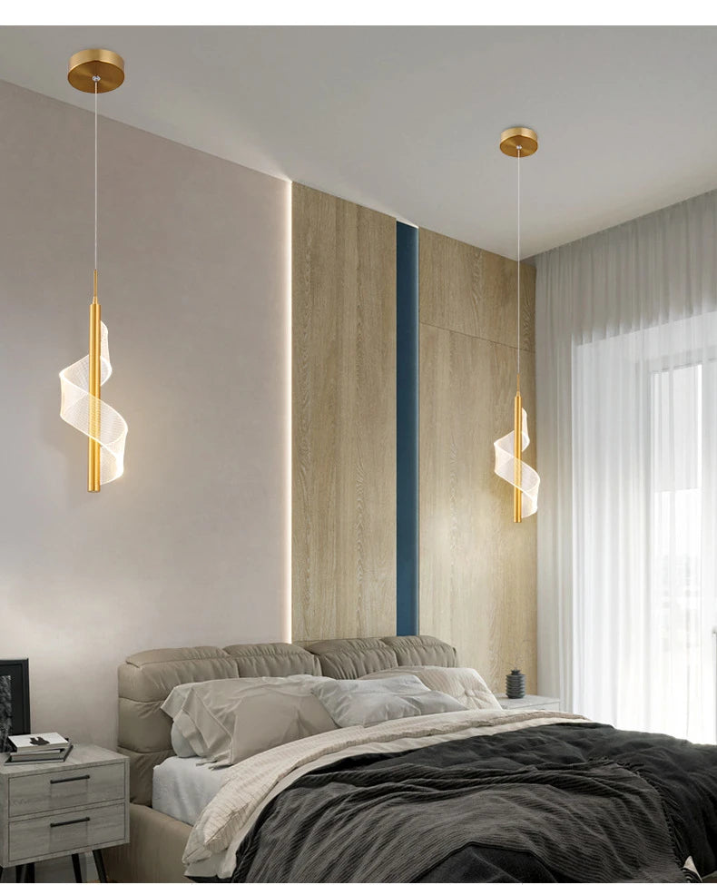 "Modern LED Pendant Lighting – Nordic Hanging Lamp for Bedroom & Hotel Decor"