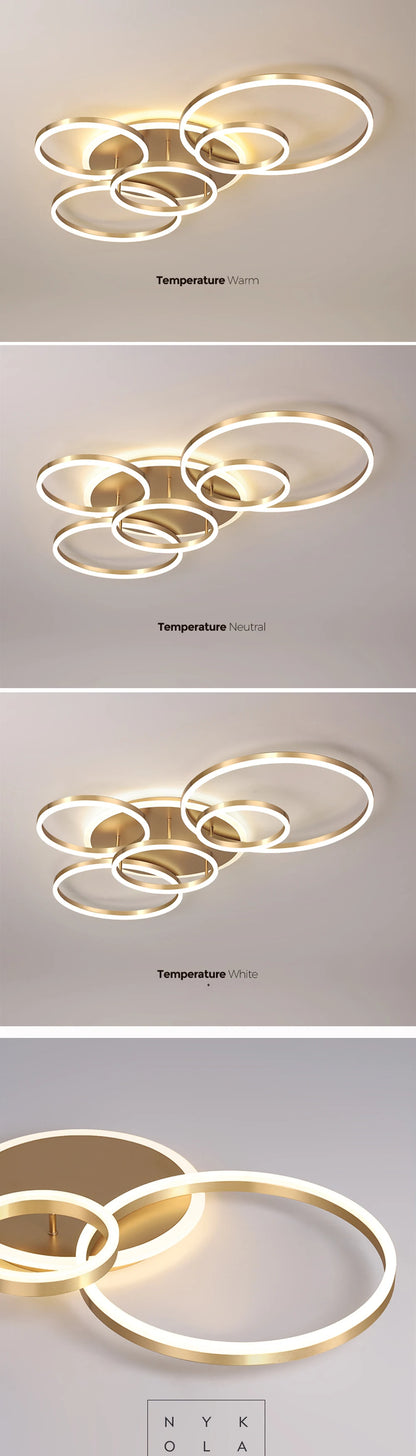 "IRALAN Modern LED Hanging Ceiling Lamp – Round Chandelier for Bedroom, Living & Dining Room"