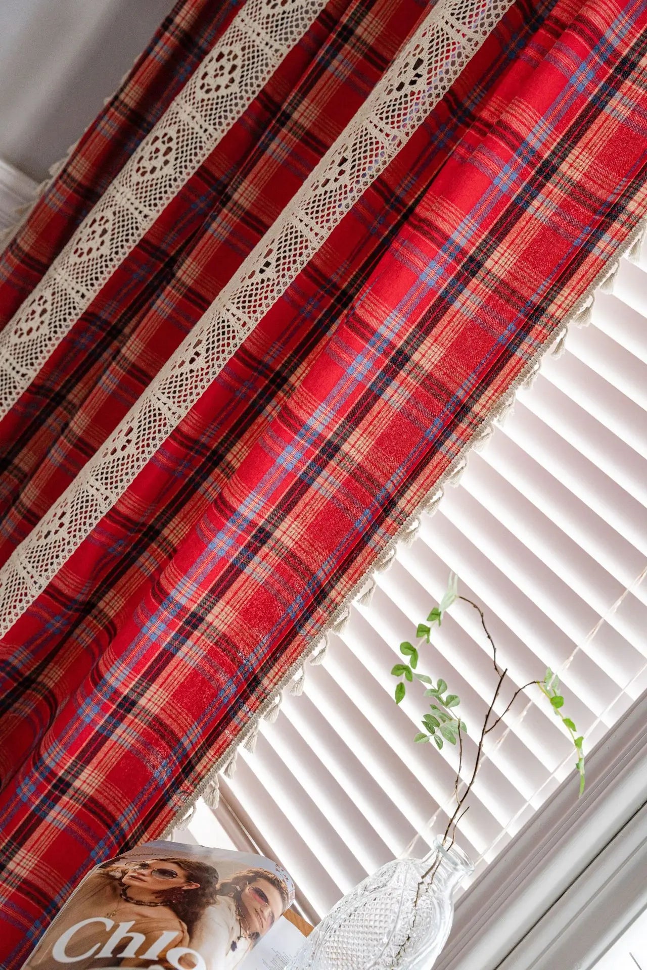 Buffalo Check Curtains | Living Room Curtains | Bedroom Curtains | Farmhouse Decor | Semi-Sheer Curtains