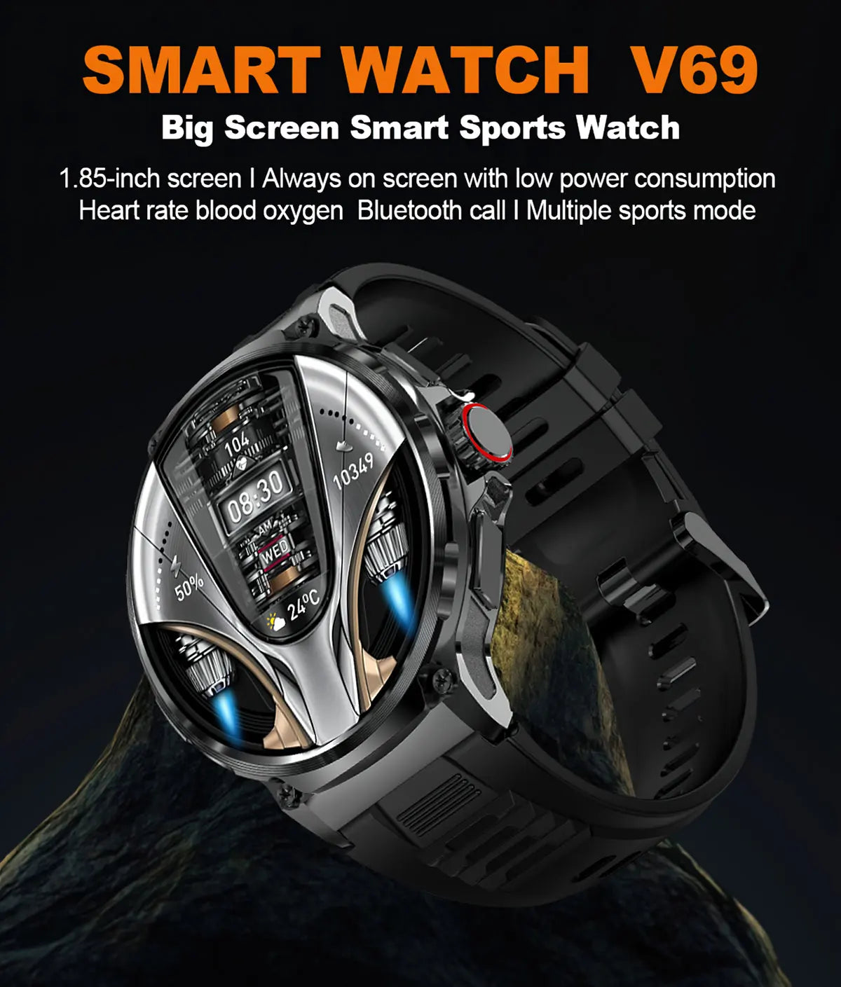 Smart Watch Men 1.85-Inch Ultra HD AMOLED Screen 710 Mah Battery Bluetooth Call SmartWatch For Huawei Xiaomi