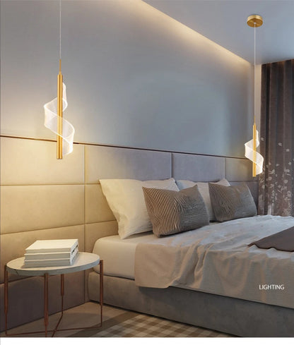 "Modern LED Pendant Lighting – Nordic Hanging Lamp for Bedroom & Hotel Decor"