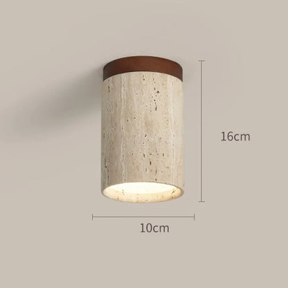 "E27 LED Stone Marble Ceiling Lamp – Modern Round Downlight for Home Decor"