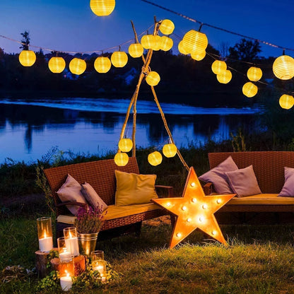 "Solar Lantern String Light Garland – Waterproof Outdoor Solar Lights for Garden & Christmas Decoration"