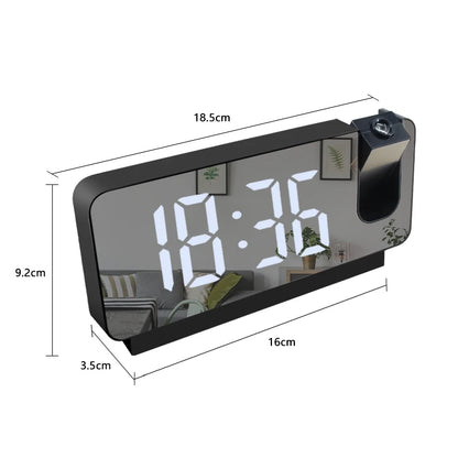 Digital Alarm Clock with Projection | LED Display | FM Radio | Temperature | Humidity | Adjustable Brightness