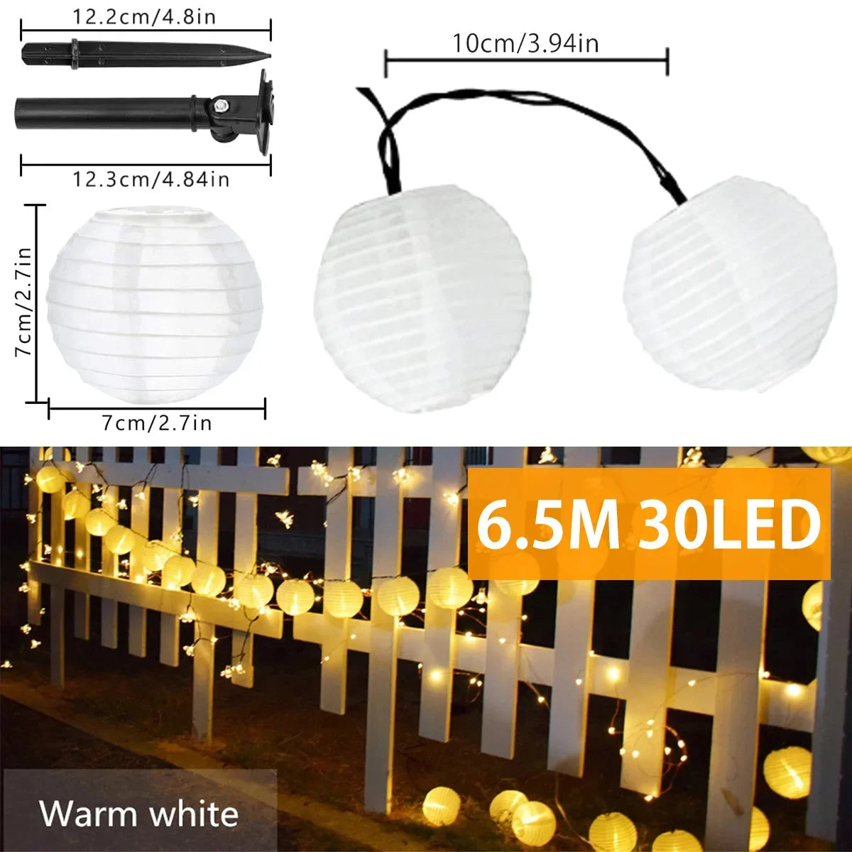 "Solar Lantern String Light Garland – Waterproof Outdoor Solar Lights for Garden & Christmas Decoration"