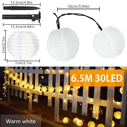 "Solar Lantern String Light Garland – Waterproof Outdoor Solar Lights for Garden & Christmas Decoration"