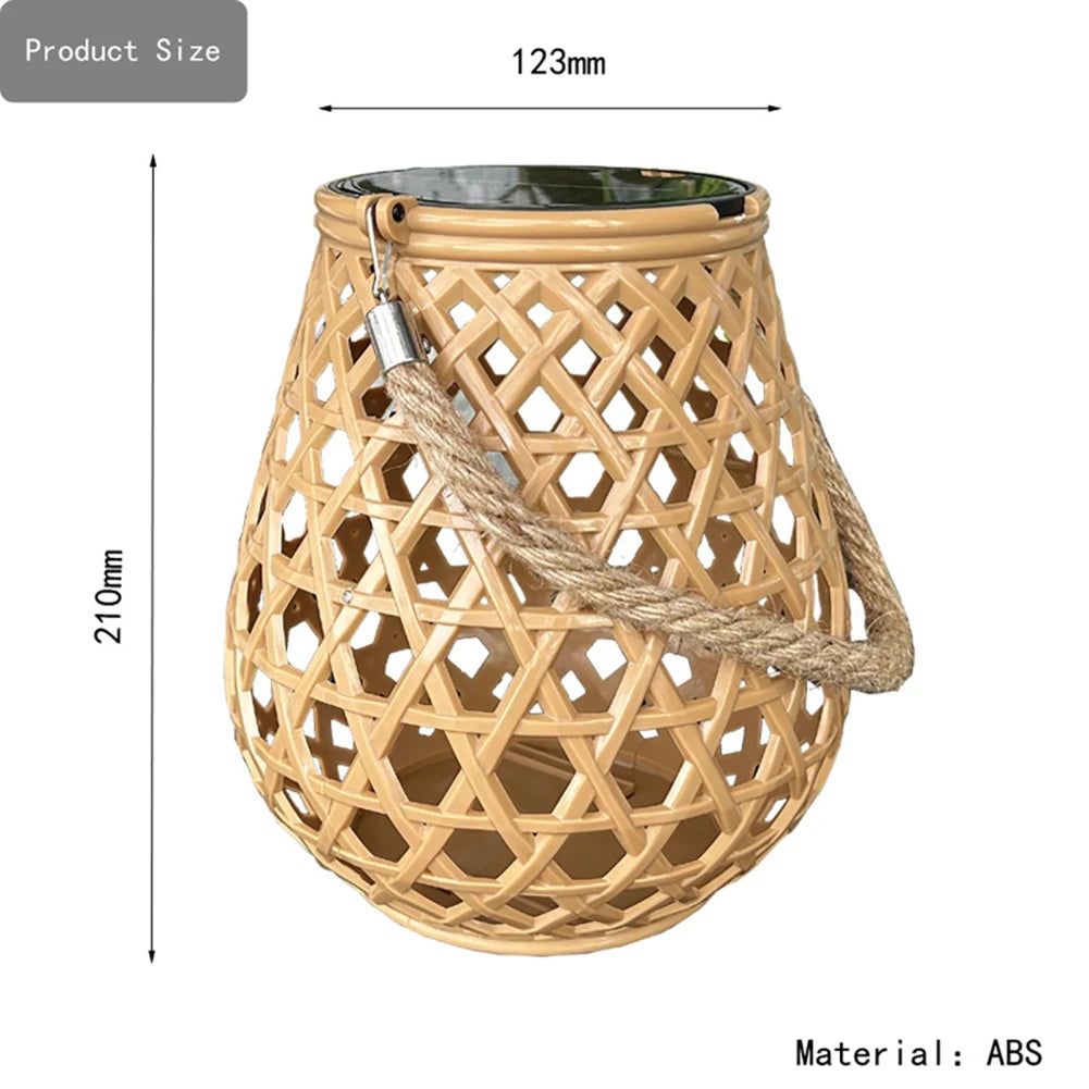 Solar-Powered Bamboo Lantern Lights | Outdoor Lighting | Waterproof | Garden Decor | Patio Lights