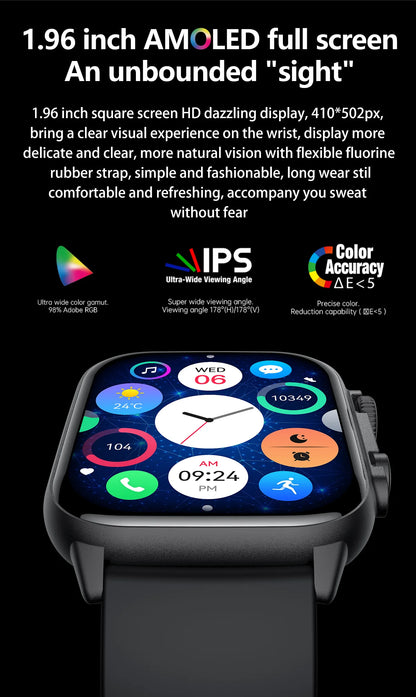 Men's&wemen Smartwatch NFC 1.95" AMOLED Screen Smartwatch Series 8 Bluetooch Call IP68 Waterproof