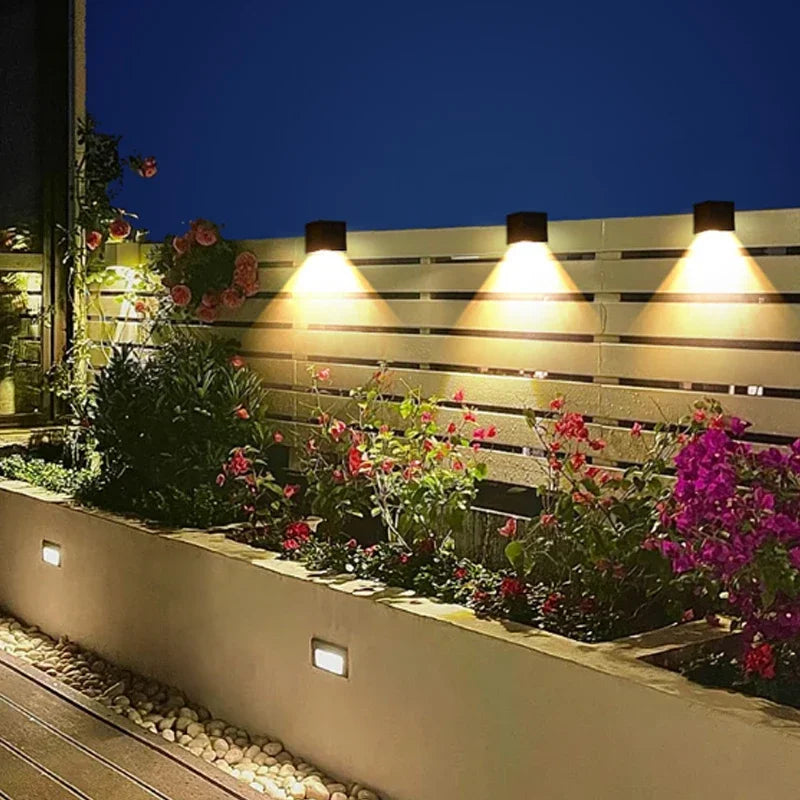 Solar-Powered LED Wall Lamp | Outdoor Lighting | Waterproof | Adjustable | Garden Decor