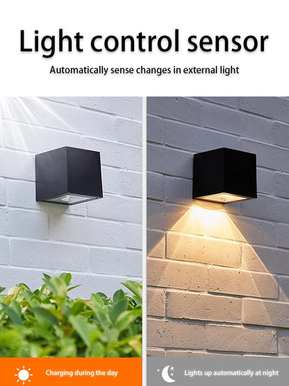 Solar-Powered LED Wall Lamp | Outdoor Lighting | Waterproof | Adjustable | Garden Decor