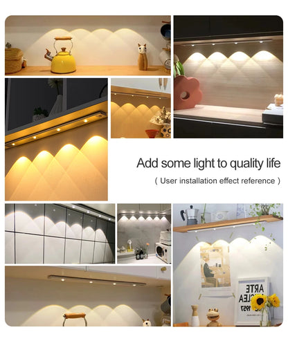 "Smart Motion Sensor LED Under Cabinet Light – USB Rechargeable Kitchen LED Bar"