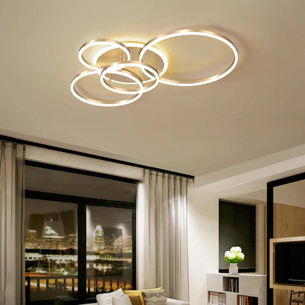 "IRALAN Modern LED Hanging Ceiling Lamp – Round Chandelier for Bedroom, Living & Dining Room"