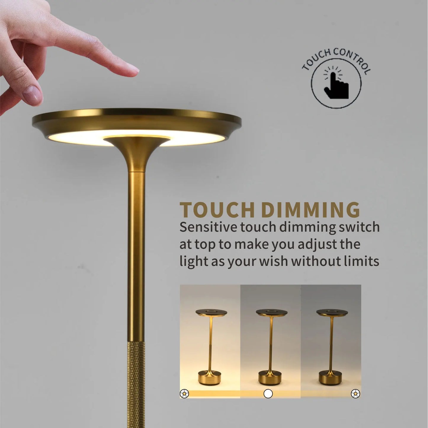 "Simple Charging Table Lamp – Dimmable LED Desk & Atmosphere Lamp with USB Charging"