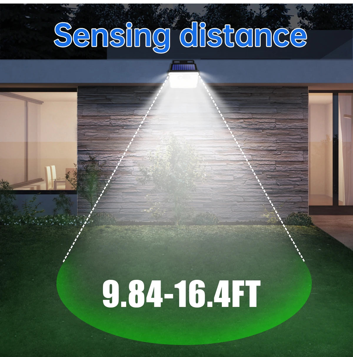 "2-Pack 235 LED Solar Motion Sensor Lights – IP67 Waterproof Outdoor Lighting for Yard & Fence"