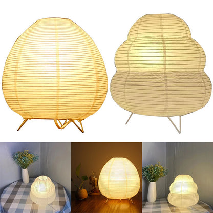 "Japanese Rice Paper LED Table Lamp – Modern Decor for Living Room, Bedroom & Study"