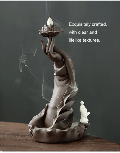 Buddha Hand Backflow Incense Burner | Ceramic Incense Burner | Home Decor | Meditation | Relaxation