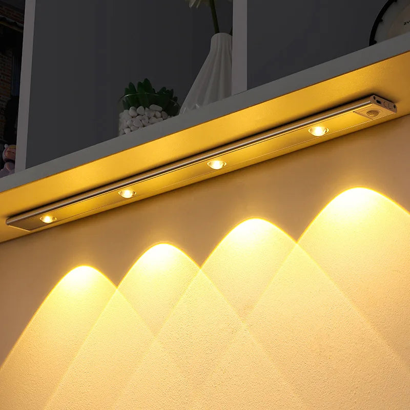 "Smart Motion Sensor LED Under Cabinet Light – USB Rechargeable Kitchen LED Bar"