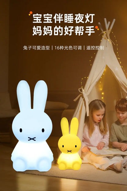 "Creative Rabbit Bears Nightlight – Rechargeable Bedside Lamp for Children’s Bedrooms"