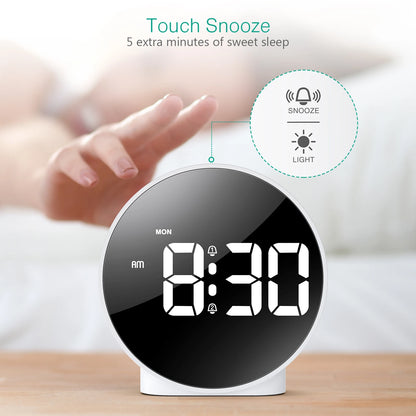 "ORIA Digital Alarm LED Table Clock – USB Snooze Night Light for Home Decor"