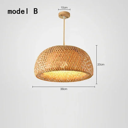 "Wooden Pendant Lamp – Countryside Style E27 Chandelier for Home & Hotel Decor"