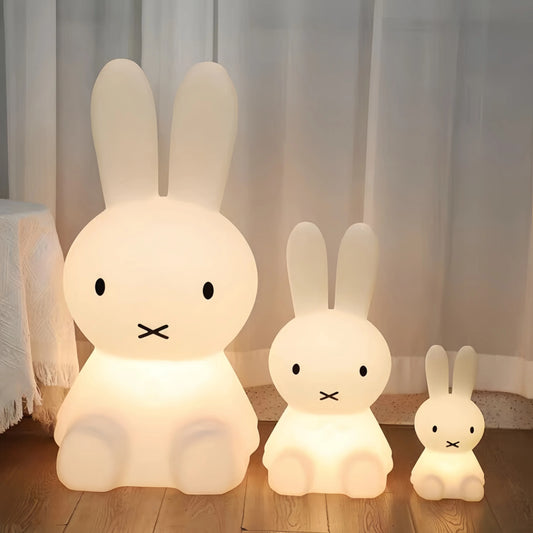 "Creative Rabbit Bears Nightlight – Rechargeable Bedside Lamp for Children’s Bedrooms"